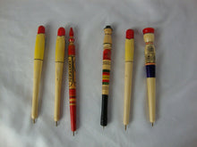 Load image into Gallery viewer, Vintage Handpainted Russian People Faces Wooden Pens Set of 6