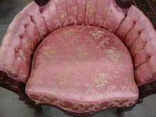 Load image into Gallery viewer, Vintage Kimball Pink Floral Upholstery Tufted Back Queen Chair
