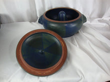 Load image into Gallery viewer, Vintage Nancy Patterson Lamb Taiwan Iron Moutain Blue Ridge Stoneware Large Steamer Pot with Lid