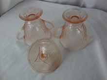 Load image into Gallery viewer, Vintage Pink Depression Royal Lace Pink Footed Creamer and Sugar Bowl with Lid