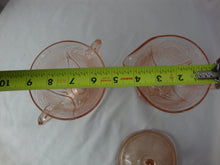 Load image into Gallery viewer, Vintage Pink Depression Royal Lace Pink Footed Creamer and Sugar Bowl with Lid