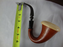 Load image into Gallery viewer, Vintage Calabash Sherlock Holmes Style Meerschaum Bowl Pipe with Wood Stand Used