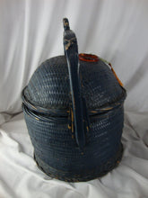 Load image into Gallery viewer, Vintage Asian Chinese Woven Lidded Large Wedding Basket With Jade Pendant