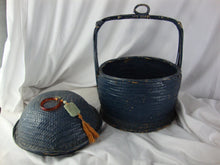 Load image into Gallery viewer, Vintage Asian Chinese Woven Lidded Large Wedding Basket With Jade Pendant