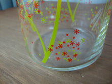 Load image into Gallery viewer, Vintage Anchor Hocking Clear Glass Yellow Green Tree Motif Canisters with Lids