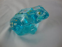 Load image into Gallery viewer, Vintage Fenton Aqua Glass Handpainted Signed Frog Figurine