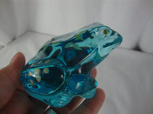 Load image into Gallery viewer, Vintage Fenton Aqua Glass Handpainted Signed Frog Figurine