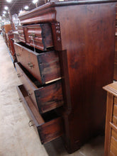 Load image into Gallery viewer, Antique Empire Flame Mahogany Wood Veneer Highboy Dresser