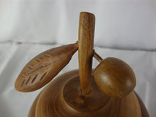 Load image into Gallery viewer, Vintage Asian Carved Teak Wood Apple Spice Lemon Lidded Jar