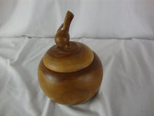 Load image into Gallery viewer, Vintage Asian Carved Teak Wood Apple Spice Lemon Lidded Jar