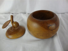 Load image into Gallery viewer, Vintage Asian Carved Teak Wood Apple Spice Lemon Lidded Jar