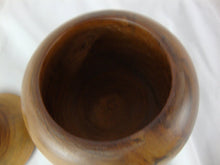 Load image into Gallery viewer, Vintage Asian Carved Teak Wood Apple Spice Lemon Lidded Jar