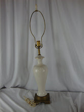 Load image into Gallery viewer, Vintage Cream & Gold Flower Leaf Table Lamp Metal Base NO SHADE