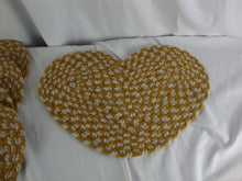 Load image into Gallery viewer, Vintage Country Farmhouse Mills River NC Gold/Tan Woven Heart Placemats Set of 6