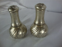 Load image into Gallery viewer, Vintage Marmod Jaccard Silverplate Flower Scrollwork Salt & Pepper Shakers Set