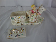 Load image into Gallery viewer, Vintage Tilso Japan Ceramic Farm Girl with Cow Figurine Trinket Box
