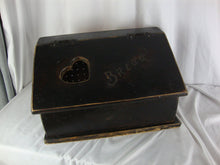 Load image into Gallery viewer, Vintage Black Painted Pine Farmhouse Bread Box Hinged Lid
