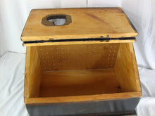 Load image into Gallery viewer, Vintage Black Painted Pine Farmhouse Bread Box Hinged Lid