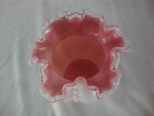 Load image into Gallery viewer, Vintage Fenton Pink Crest Beaded Melon Glass Vase
