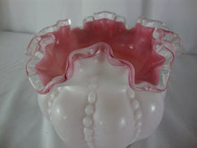 Load image into Gallery viewer, Vintage Fenton Pink Crest Beaded Melon Glass Vase