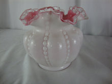 Load image into Gallery viewer, Vintage Fenton Pink Crest Beaded Melon Glass Vase