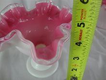 Load image into Gallery viewer, Vintage Fenton Pink Peach Crest Pedestal Candle Holder