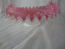 Load image into Gallery viewer, Vintage Pink Peach Crest Glass Basket with Clear Handle