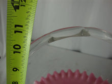 Load image into Gallery viewer, Vintage Pink Peach Crest Glass Basket with Clear Handle