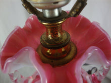 Load image into Gallery viewer, Vintage Fenton Cranberry Coin Dot Double Handle Urn Vase Electric Lamp Base NO SHADE