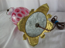 Load image into Gallery viewer, Vintage Fenton Cranberry Coin Dot Double Handle Urn Vase Electric Lamp Base NO SHADE