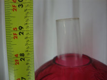 Load image into Gallery viewer, Antique Brass Electrified Oil Lamp Base with Fenton Cranberry Daisy Fern Glass Top Globe