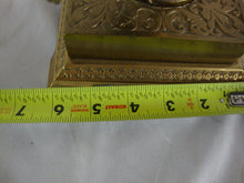 Load image into Gallery viewer, Antique Brass Electrified Oil Lamp Base with Fenton Cranberry Daisy Fern Glass Top Globe