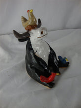 Load image into Gallery viewer, Lynn Bailey Pottery Sitting Bull with Hen on Nest on Head & Cardinal Blue Bird on Legs Figurine