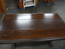 Load image into Gallery viewer, Vintage Jacobean Egg Dart Hidden Leaf Library Dining Table