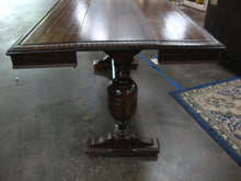 Load image into Gallery viewer, Vintage Jacobean Egg Dart Hidden Leaf Library Dining Table