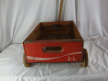 Load image into Gallery viewer, Vintage Enjoy Coca Cola Crate Wooden Wagon with Pull Handle
