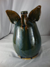 Load image into Gallery viewer, Marvin Bailey Folk Art Potter Blue Green Beady Eye Pig Ugly Face Jug 12 Inch