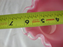 Load image into Gallery viewer, Vintage Fenton Peach Pink Crest Glass Crimped Flower Vase