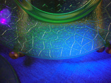 Load image into Gallery viewer, Vintage LE Smith Vaseline Glass Sailing Ship Crackle Edges Lunch Dessert Plates Set of 6