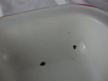 Load image into Gallery viewer, Antique Enamel White with Red Trim Small Baking Dish