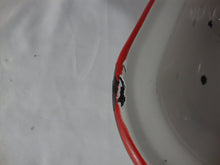 Load image into Gallery viewer, Antique Enamel White with Red Trim Small Baking Dish