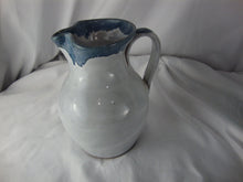 Load image into Gallery viewer, 1997 Jugtown Ware Putty Blue Drip Top Small Pitcher