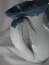 Load image into Gallery viewer, 1997 Jugtown Ware Putty Blue Drip Top Small Pitcher
