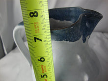 Load image into Gallery viewer, 1997 Jugtown Ware Putty Blue Drip Top Small Pitcher