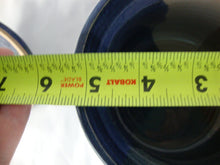 Load image into Gallery viewer, 1995 Frogtown Pottery Blue Tan Salt Honey Jar with Lid with Cutout