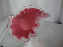 Load image into Gallery viewer, Vintage Early Fenton Pink Crest Swirl Body Crimped Vase