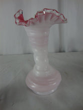 Load image into Gallery viewer, Vintage Early Fenton Pink Crest Swirl Body Crimped Vase