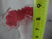 Load image into Gallery viewer, Vintage Early Fenton Pink Crest Swirl Body Crimped Vase