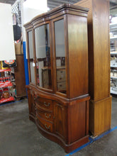 Load image into Gallery viewer, Vintage Bow Front One Piece China Display Hutch Cabinet