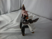 Load image into Gallery viewer, Lynn Bailey Pottery Black Bull Cow Pig Hen on Back Lamb on Neck 6 Inch
